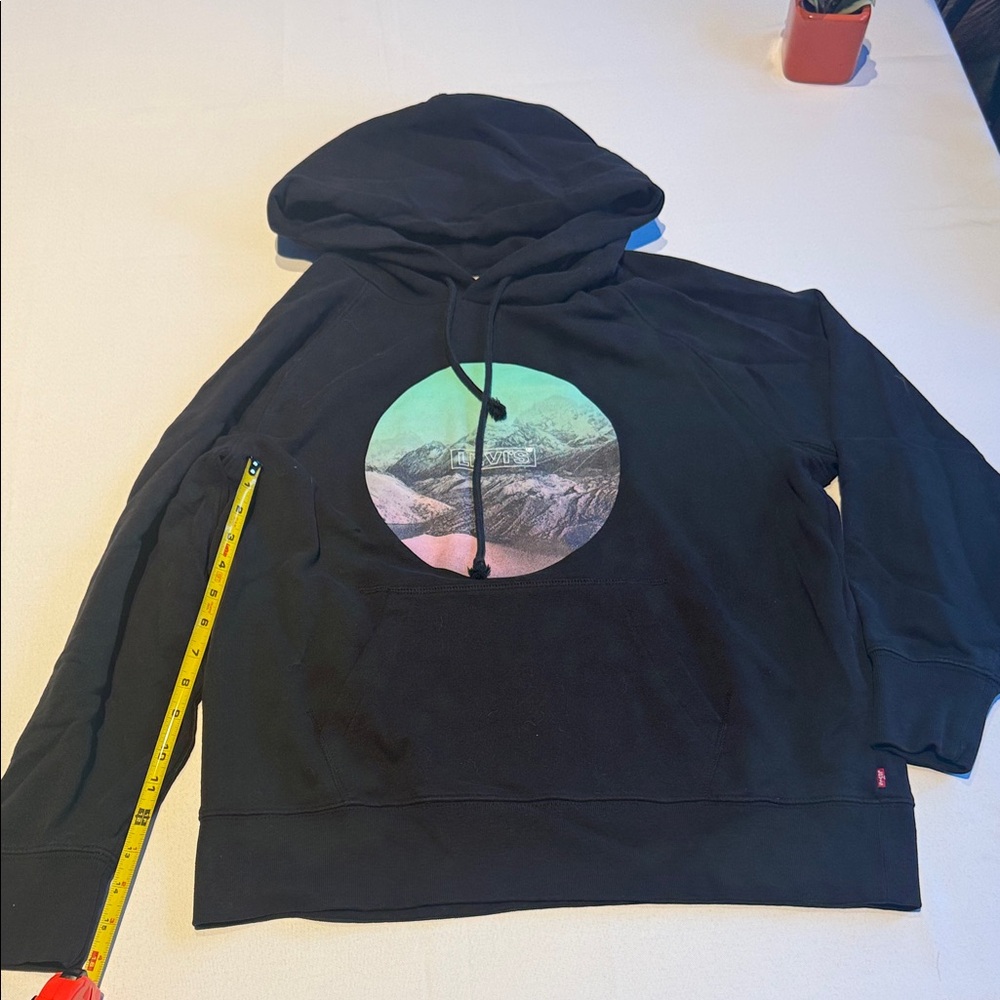 Levi’s Black Hoodie with Mountain Graphic